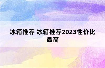 冰箱推荐 冰箱推荐2023性价比最高